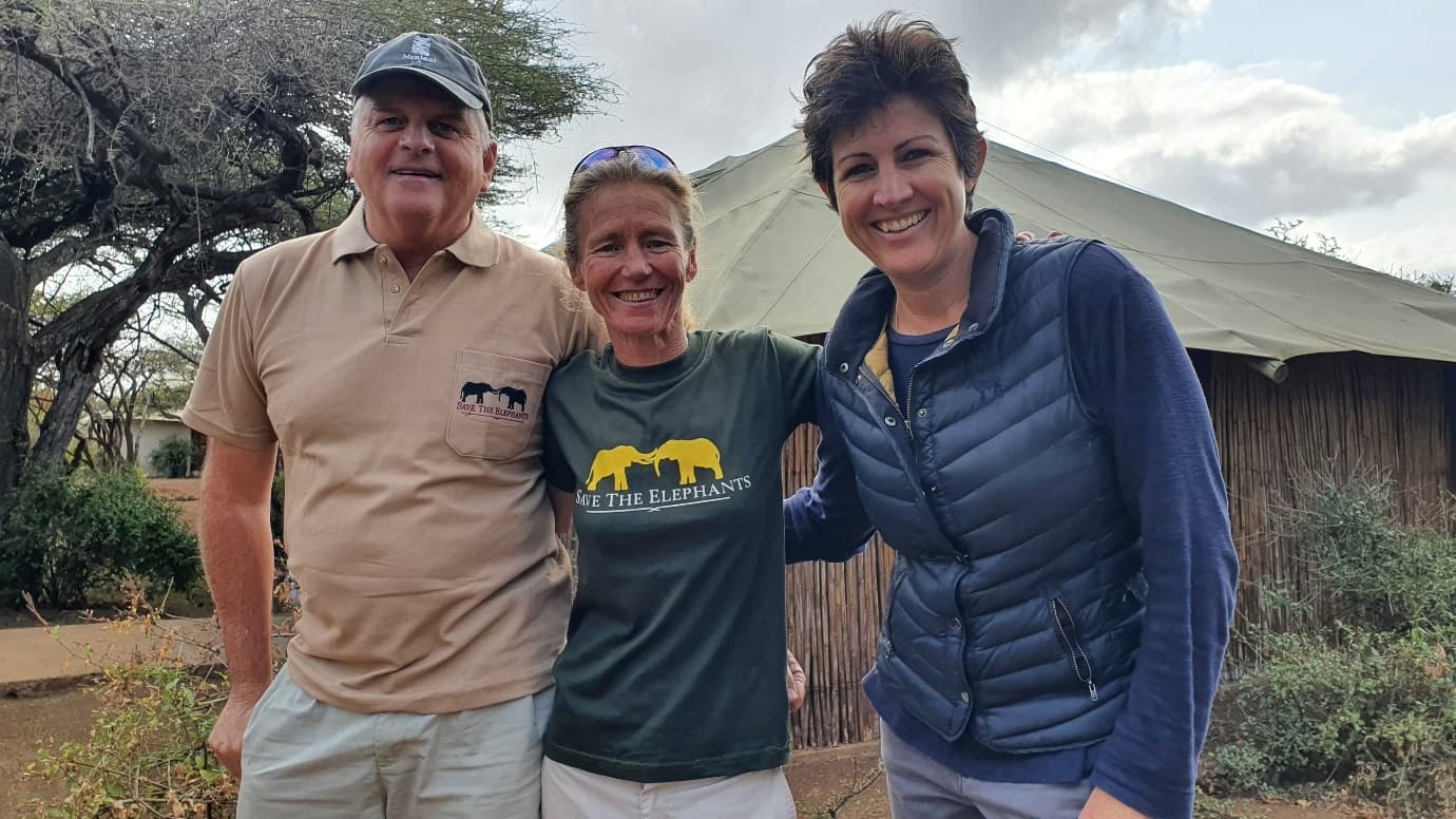 Grant with Suzette Boshoff and Dr Lucy King, on the Board of Save the Elephants in Kenya Day